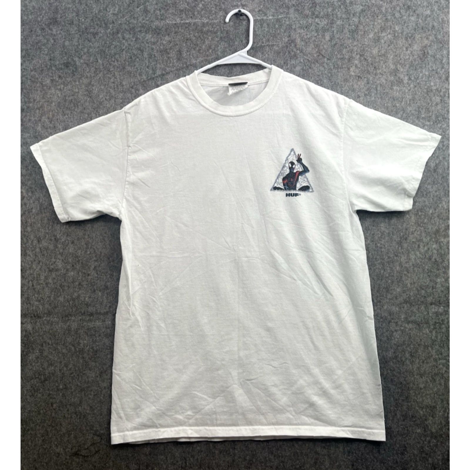 Huf VINTAGE HUF Marvel Comics White Graphic Spiderman Miles Morales T-Shirt Mens M Regular Crew Neck Short Sleeve Cotton Size US M / EU 48-50 / 2 - 2 Thumbnail