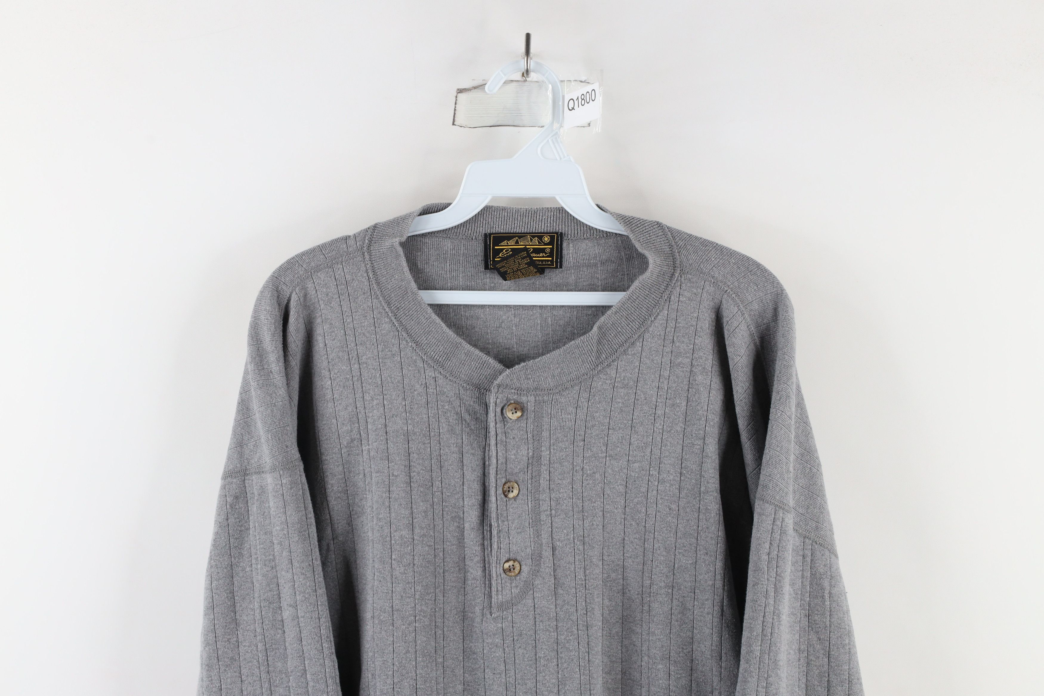 Eddie Bauer × Vintage Vintage 90s Eddie Bauer Knit Long Sleeve Henley T-Shirt USA Size US XL / EU 56 / 4 - 2 Thumbnail