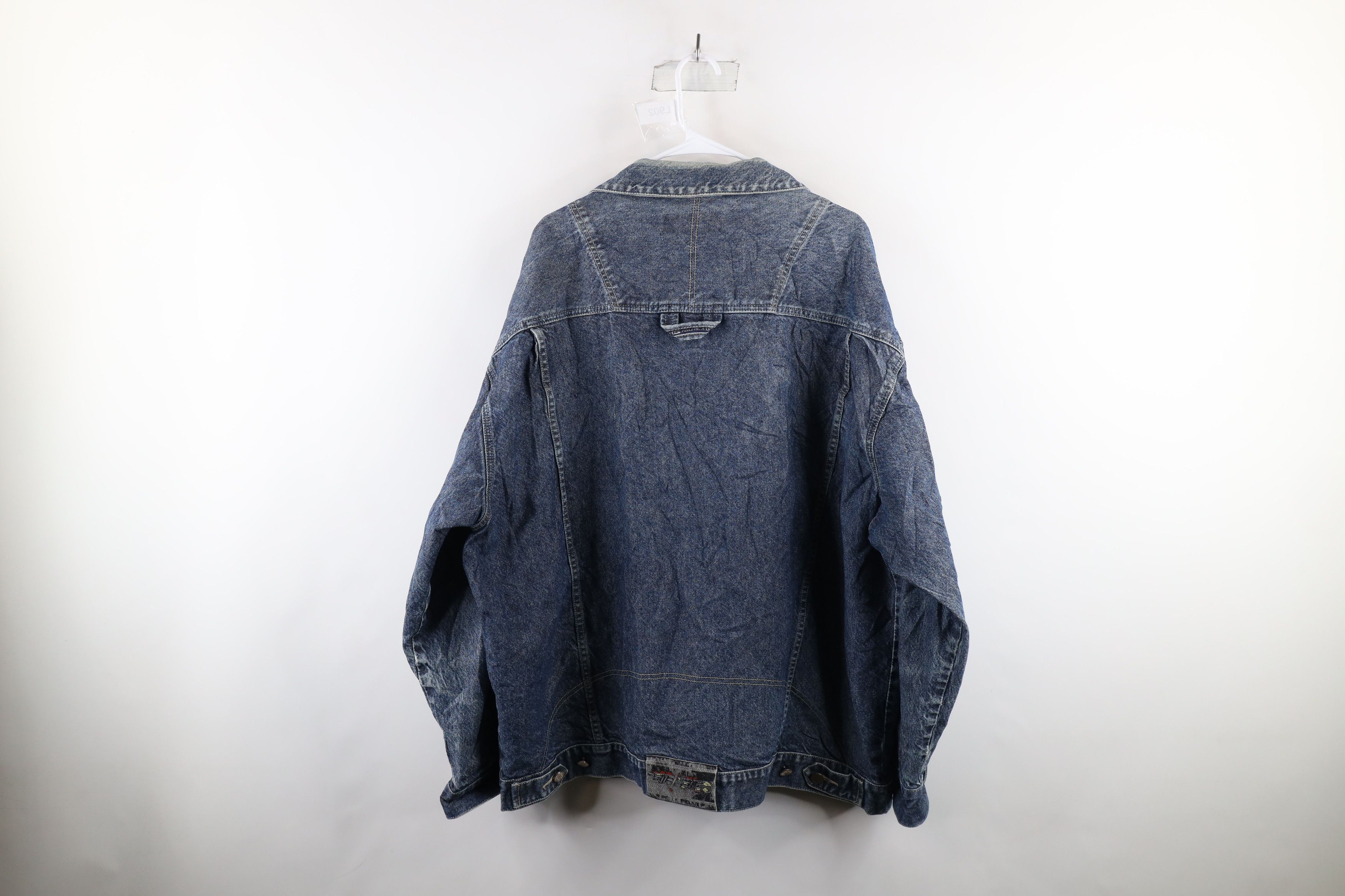 Pelle Pelle × Vintage Vintage Pelle Pelle Spell Out Denim Jean Trucker Jacket Size US XXL / EU 58 / 5 - 13 Thumbnail