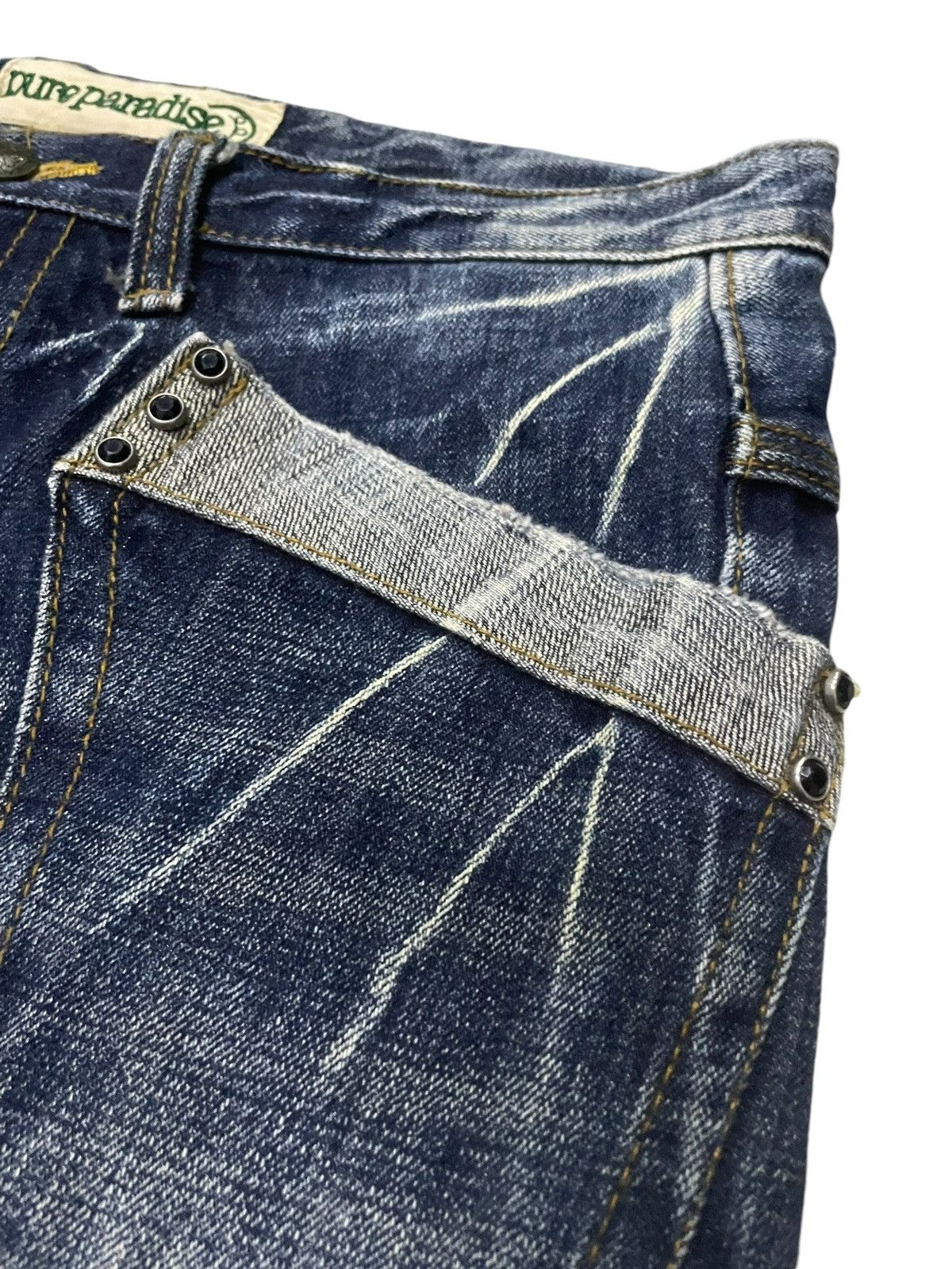 If Six Was Nine × LOWBOX × Le Grande Bleu (L.G.B.) Pure Paradise Japan Rhinestones Mens Flare Claw Mark Jeans Size US 32 / EU 48 - 7 Thumbnail