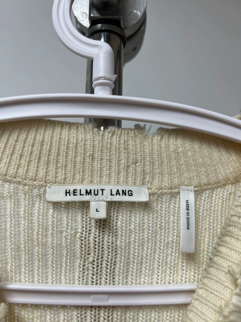 Helmut Lang HELMUT LANG Cashmere double layer eroded knit sweater Size L / US 10 / IT 46 - 3 Thumbnail