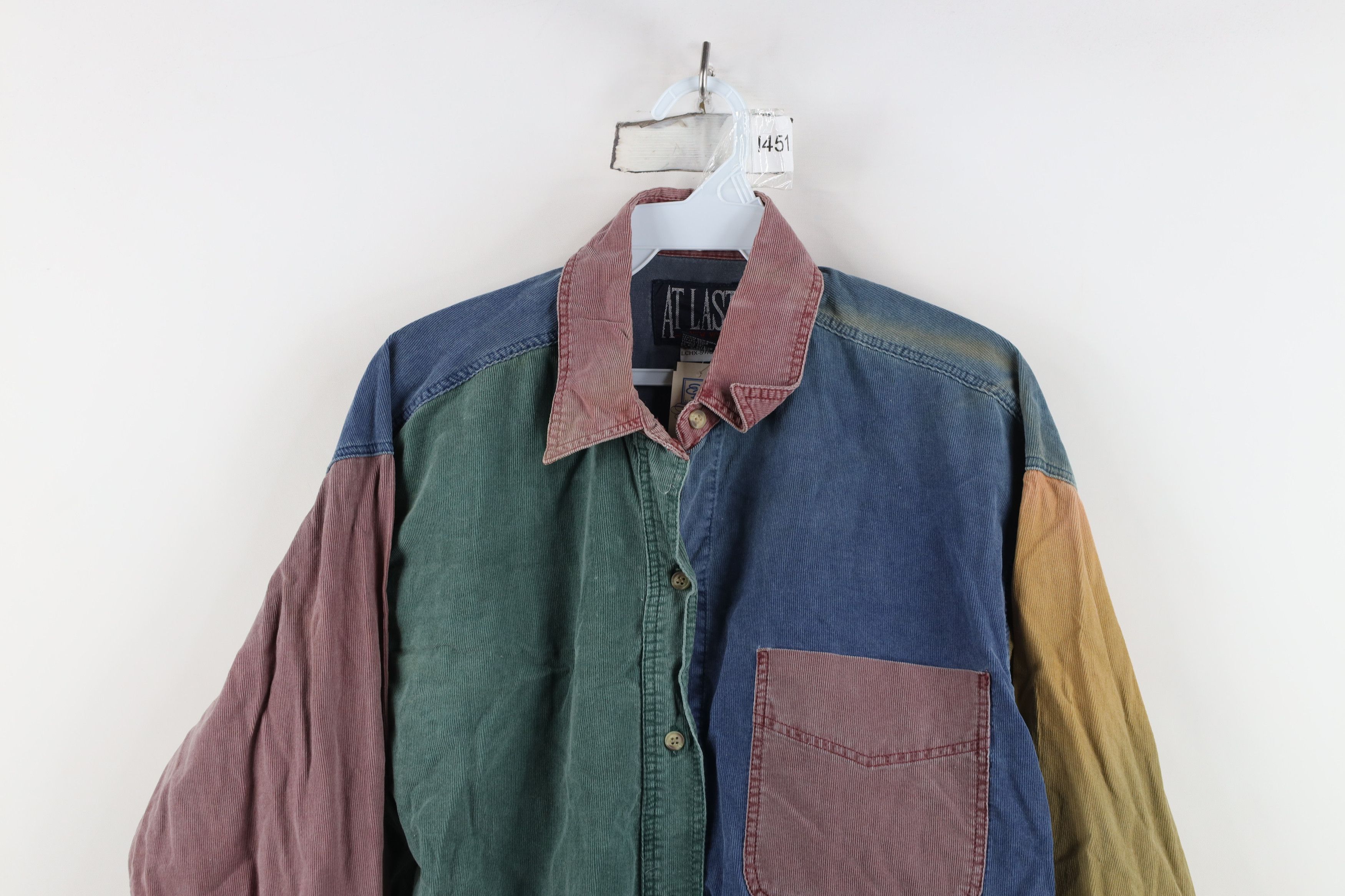 Vintage Deadstock Vintage 90s Streetwear Block Corduroy Button Shirt Size S / US 4 / IT 40 - 2 Thumbnail