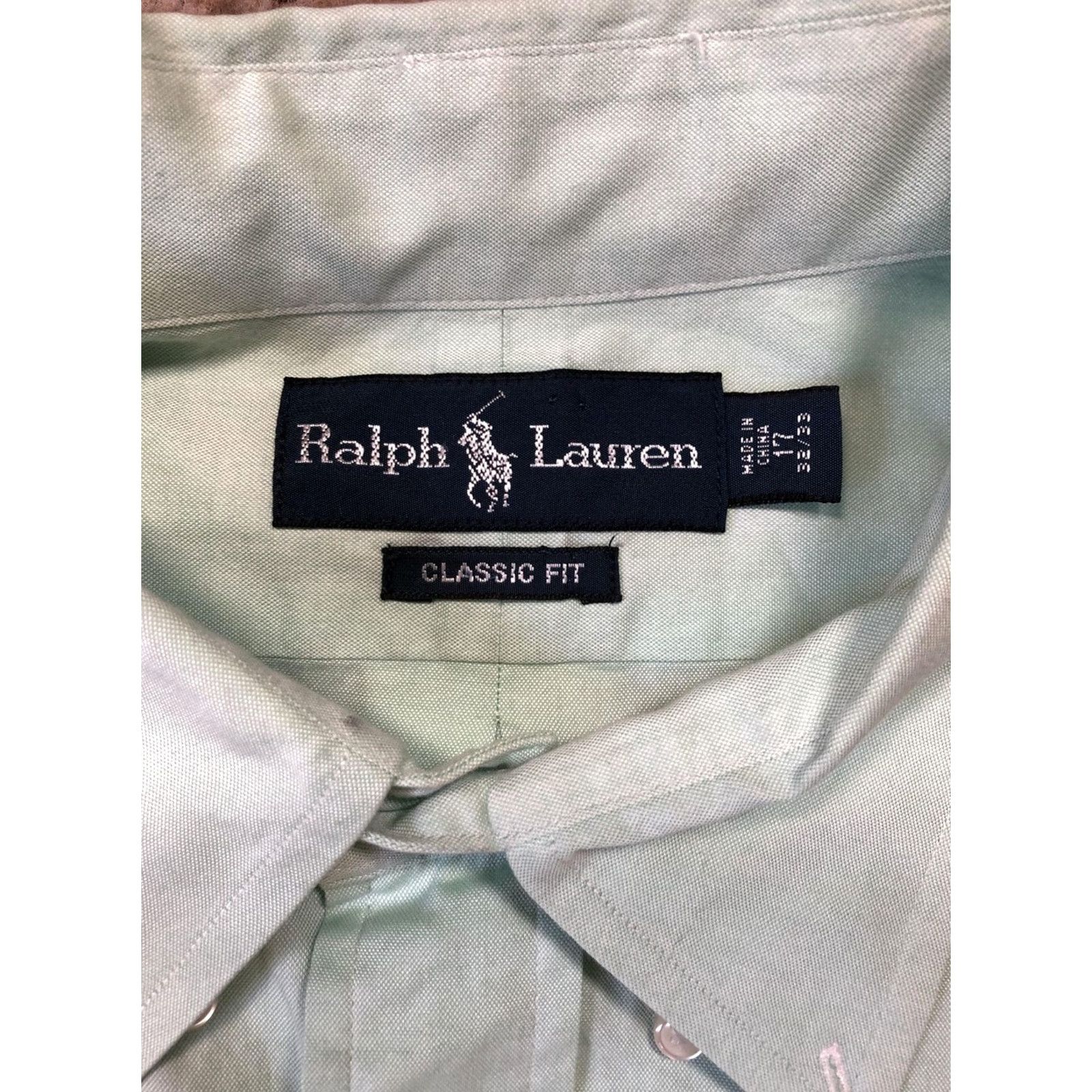 Ralph Lauren Ralph Lauren Shirt Mens Large Light Green Classic Fit Button Down Oxford Pony Shirt Size US L / EU 52-54 / 3 - 7 Thumbnail