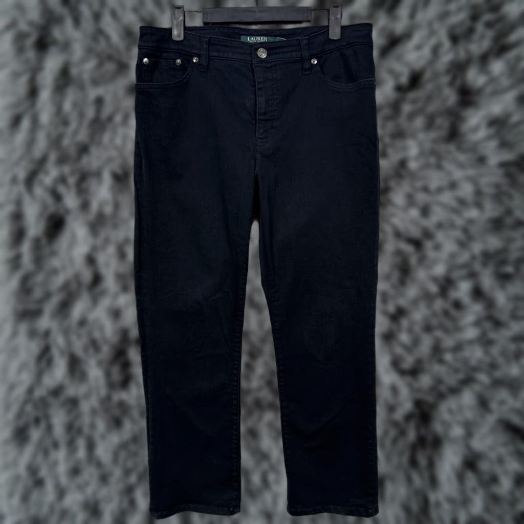 Ralph Lauren Lauren Ralph Lauren Jeans Womens 12 Black Modern Straight Curvy Stretch Denim Size 34" / US 12 / IT 48 - 1 Thumbnail