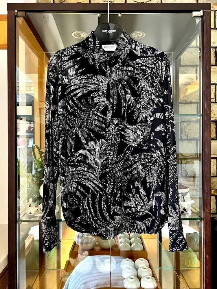 Saint Laurent Paris Sz 38 Saint Laurent Paris 20SS Palm Patten Shirt-2505 Size US M / EU 48-50 / 2 - 1 Thumbnail