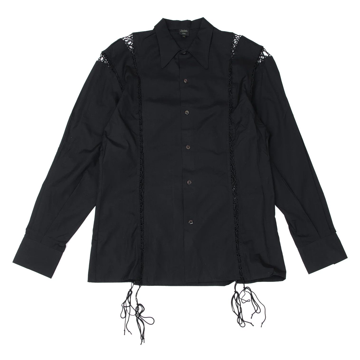 Jean Paul Gaultier Cotton Lace-Up Long Sleeve Shirt in Black Size 48 Size US M / EU 48-50 / 2 - 1 Thumbnail