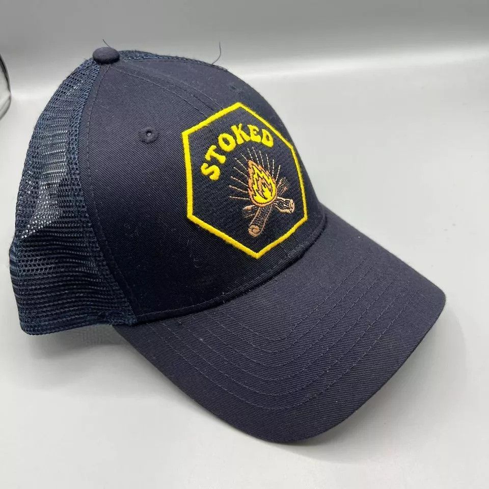 Other Stoked Trucker Hat Men Black Blue Sun & Stone Snap Back Cap Size ONE SIZE - 3 Thumbnail