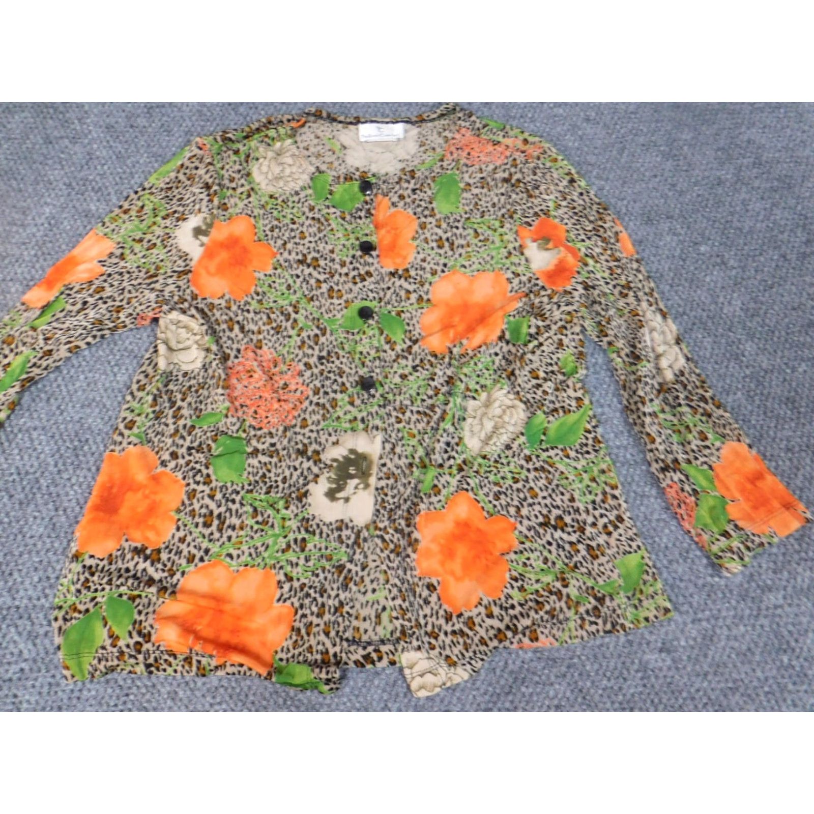 Vintage **The Travel Collection Large Brown Flowered Blouse** User: The Travel Collection Women's Large Brown Flowered Blouse Size L / US 10 / IT 46 - 3 Thumbnail