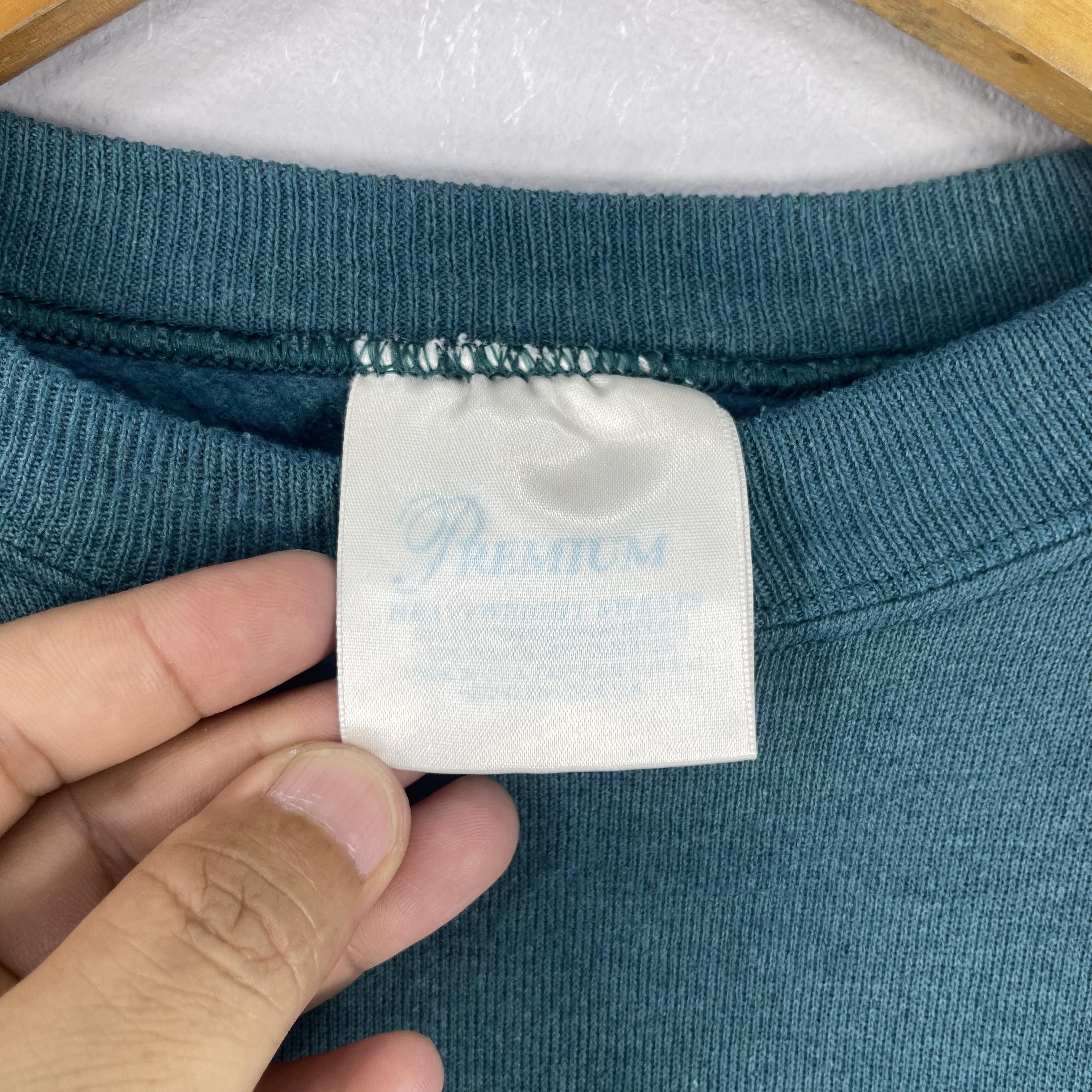 Vintage Vintage Plain Green/Blue Sun Faded Sweatshirt Size US XL / EU 56 / 4 - 4 Thumbnail