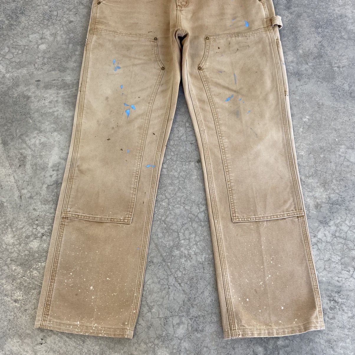 Carhartt VTG Carhartt Double Knee Faded Tan Splatter Painter Pants Size US 33 - 4 Thumbnail