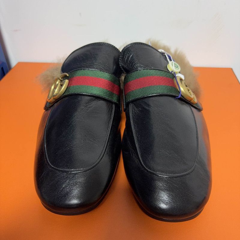 Gucci Gucci Princetown Black Fur Lined Slippers - Size US 8 / EU 41 - 2 Thumbnail