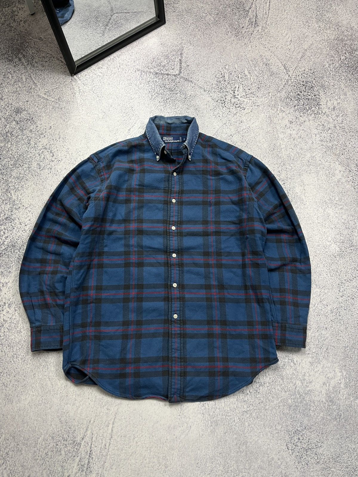 Polo Ralph Lauren Flannel Plaid Check Button Up Shirt 90’s