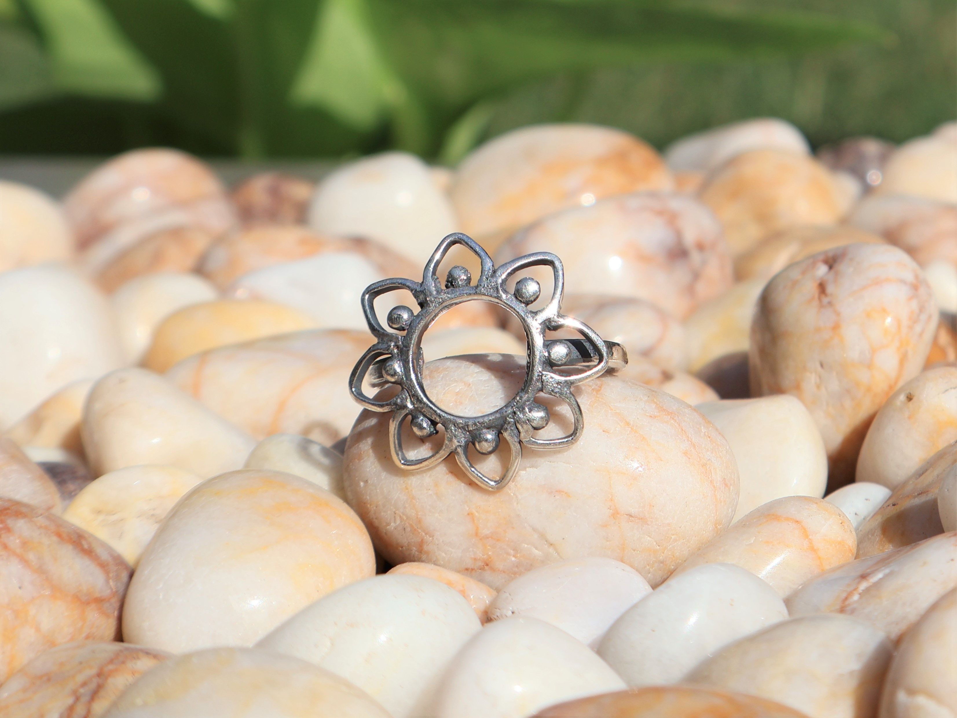 Handmade Silver Flower Ring, 925 Sterling Silver Ring, Handmade Ring, Size ONE SIZE - 2 Thumbnail