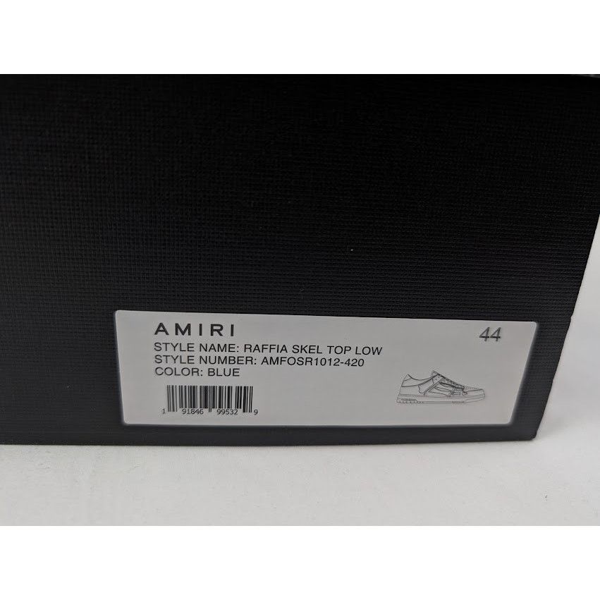 Amiri o1rshd1 Q:3 / Raffia Skeleton Low-Top Sneakers in Blue Size US 11 / EU 44 - 22 Thumbnail