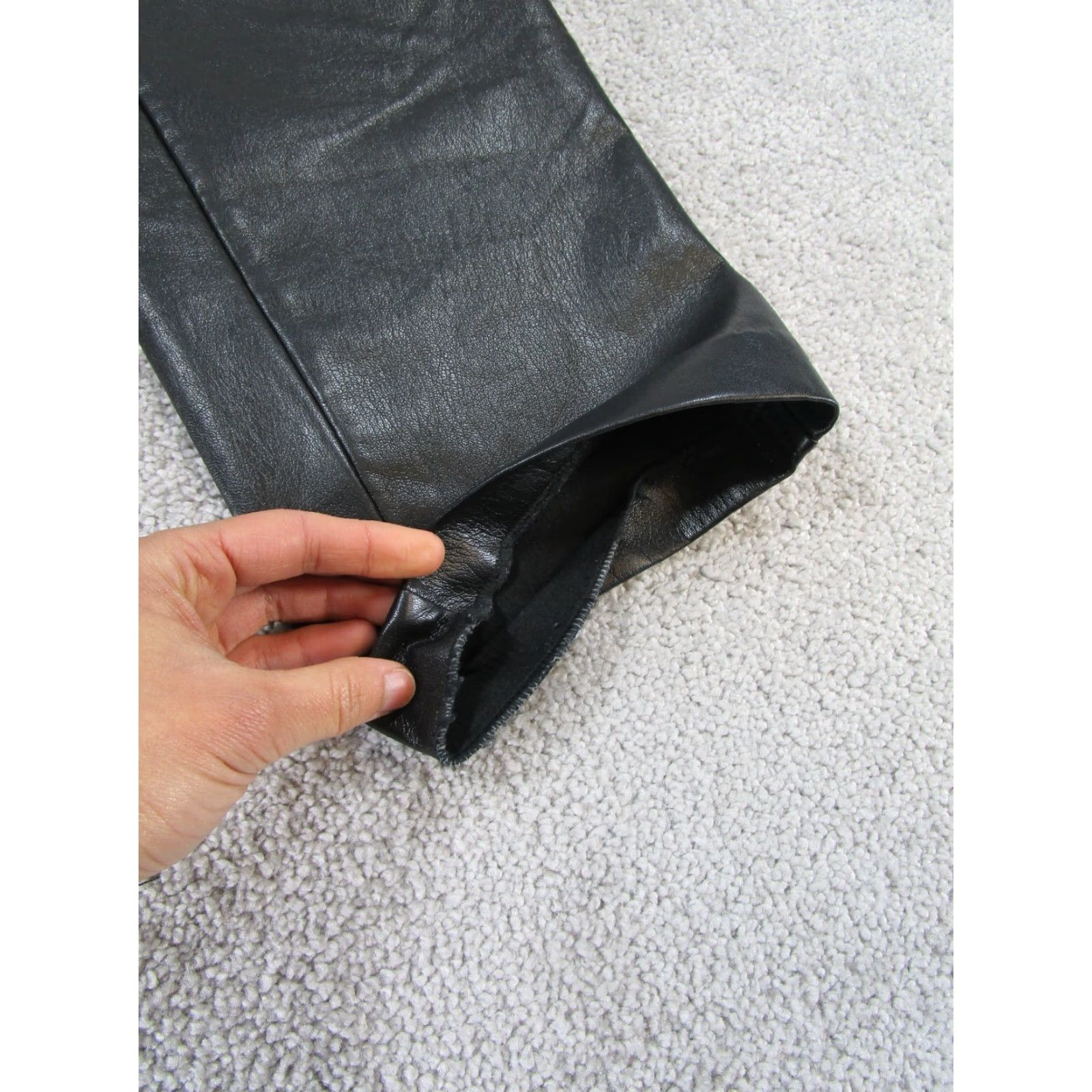 Vintage Babaton Pants Womens 0 Black Faux Leather Trousers Size 25" / US 0 / IT 36 - 3 Thumbnail