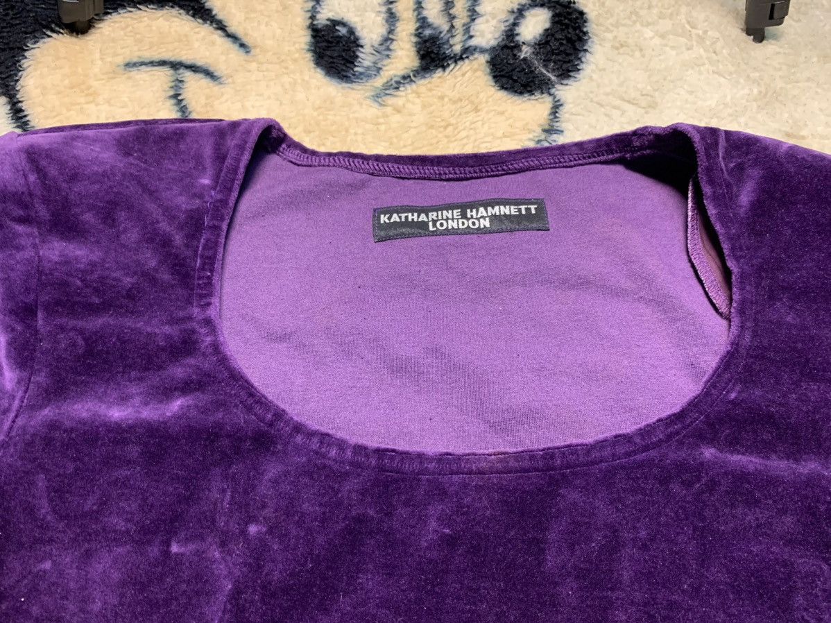 Japanese Brand × Katharine Hamnett London × Vintage 90s KATHARINE HAMNETT LONDON VELVET DRESS Size S / US 4 / IT 40 - 5 Thumbnail