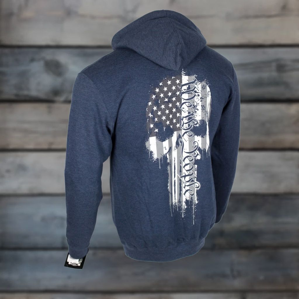 Vintage VINTAGE Howitzer Men's Hoodie Skull We The People Sweatshirt M Medium Navy Heather Size US M / EU 48-50 / 2 - 1 Preview