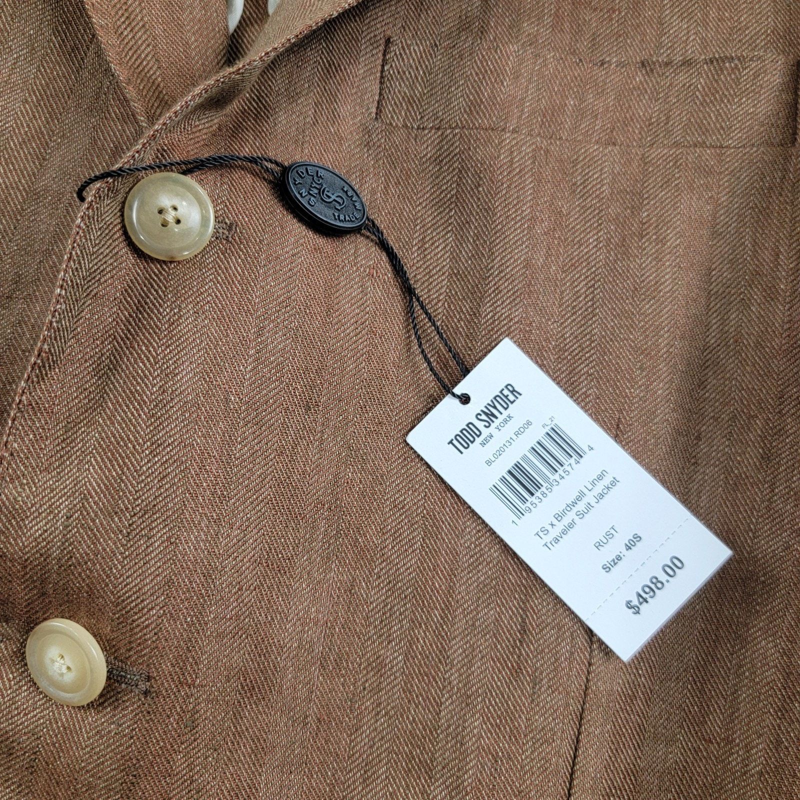 Todd Snyder Birdwell x Todd Snyder Linen Traveler Blazer size 40S Tan Size 40S - 10 Thumbnail
