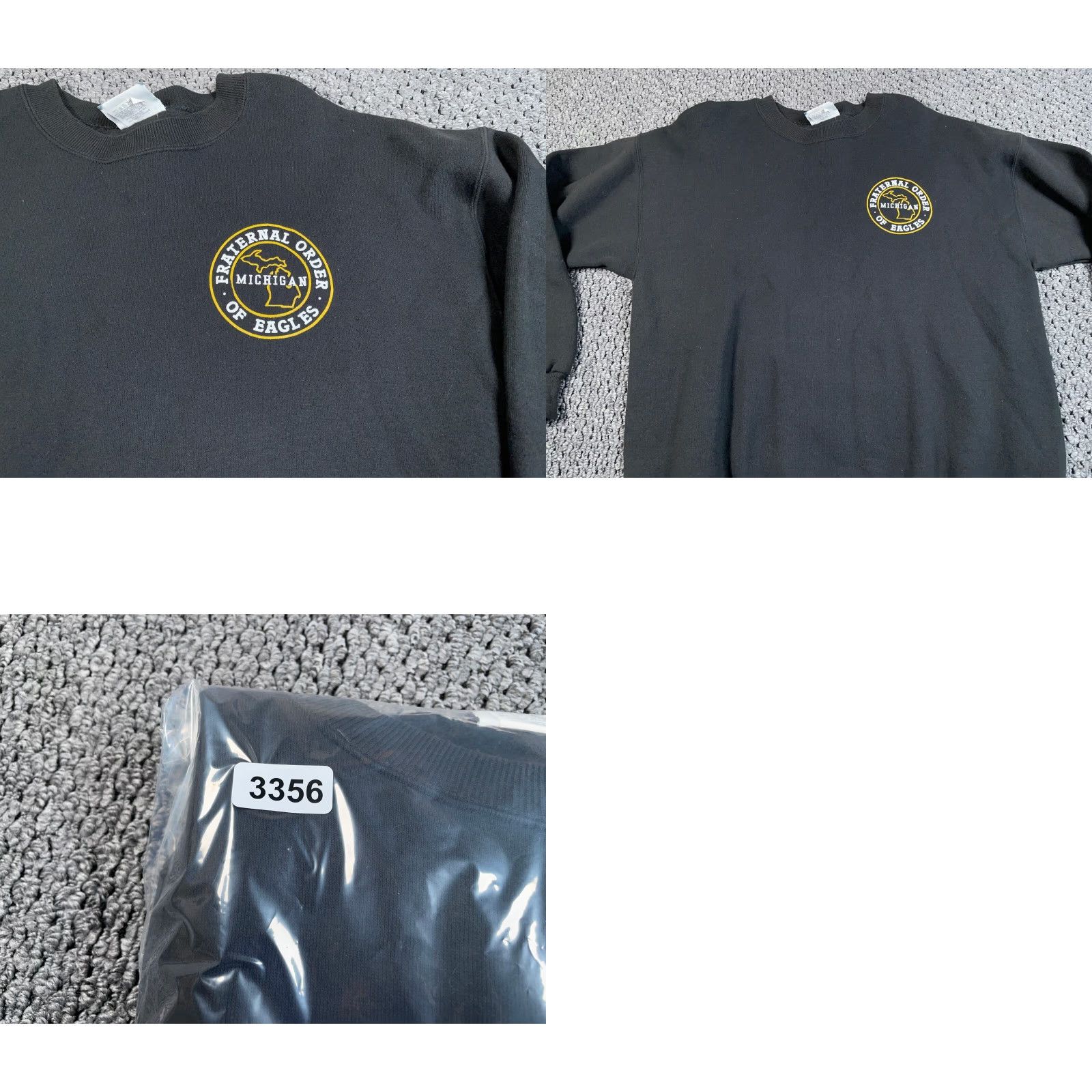 Lee VINTAGE Fraternal Order of Eagles Sweatshirt Lee Adult Large Black Graphic Print 90s Retro Mens Sweatshirt Size US L / EU 52-54 / 3 - 9 Thumbnail