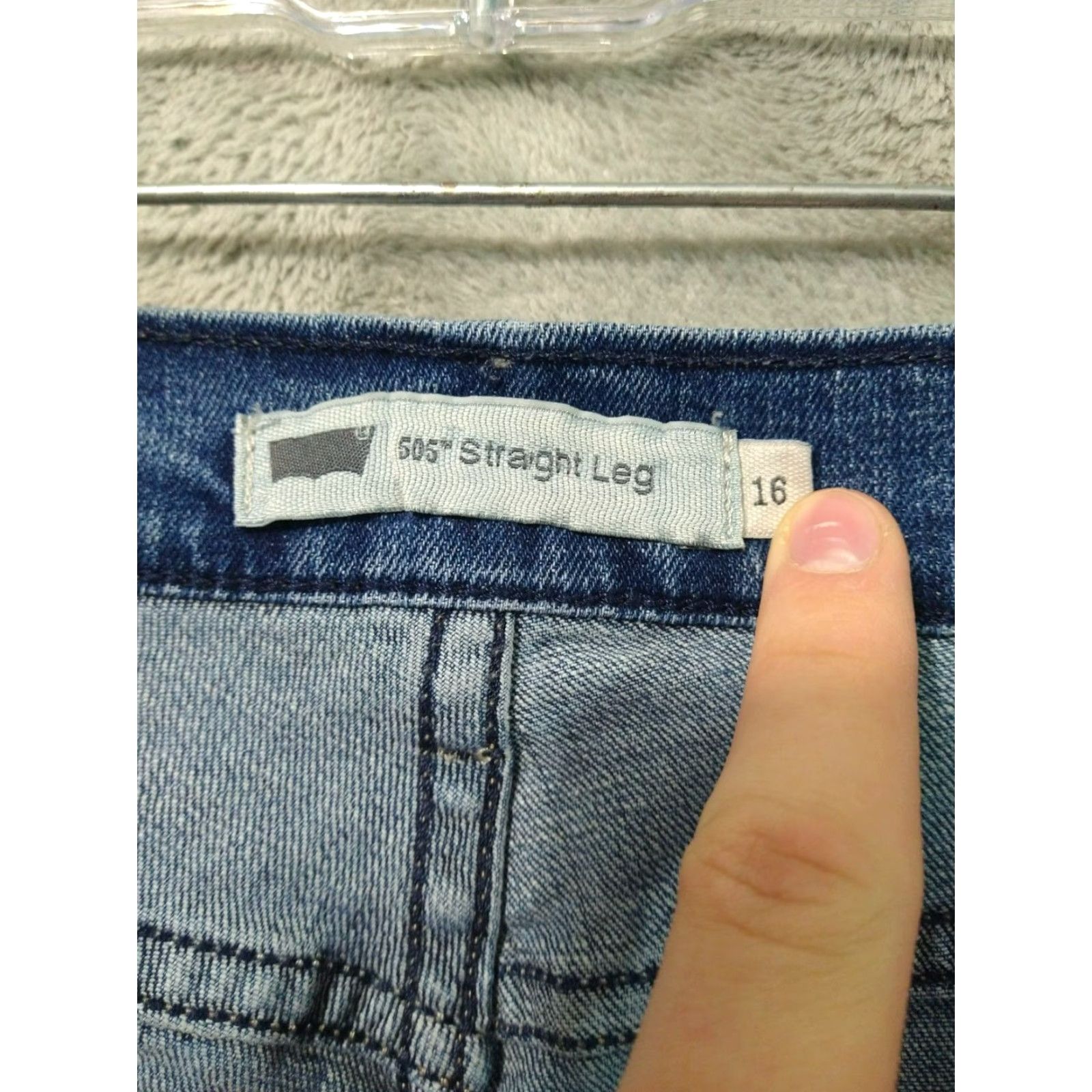 Levi's Levi's 505 Jeans Womens 16 Blue Denim High Rise Stretch Straight Size 38" / US 16 / IT 52 - 7 Thumbnail