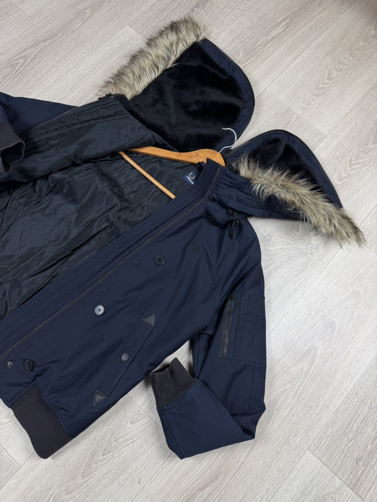 Fred Perry Fred Perry Women's Parker Jacket Navy Blue Size 8 Fur Hood Size M / US 6-8 / IT 42-44 - 8 Thumbnail