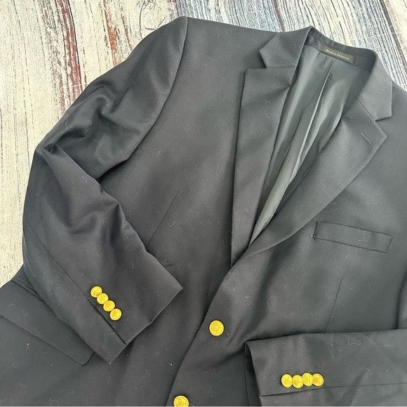 Ralph Lauren Lauren Ralph Lauren 100% Wool Men's Navy Suit Blazer Size 46R - 3 Thumbnail