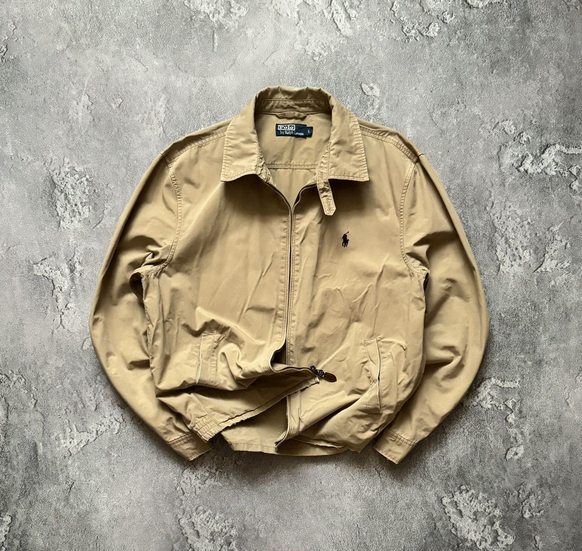 Polo Ralph Lauren × Ralph Lauren × Vintage Polo Ralph Lauren L beige distressed jacket bomber light Size US L / EU 52-54 / 3 - 2 Thumbnail