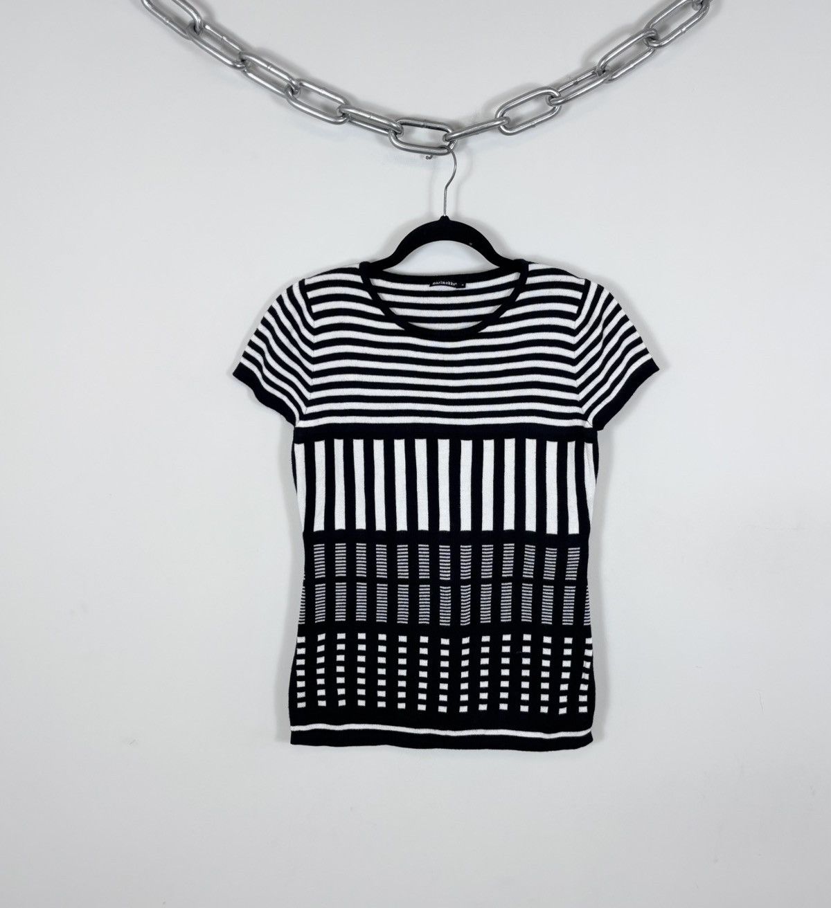Marimekko Marimekko Leea Women’s Geometric Knit Short Sleeve Tunic Top Size S / US 4 / IT 40 - 1 Thumbnail