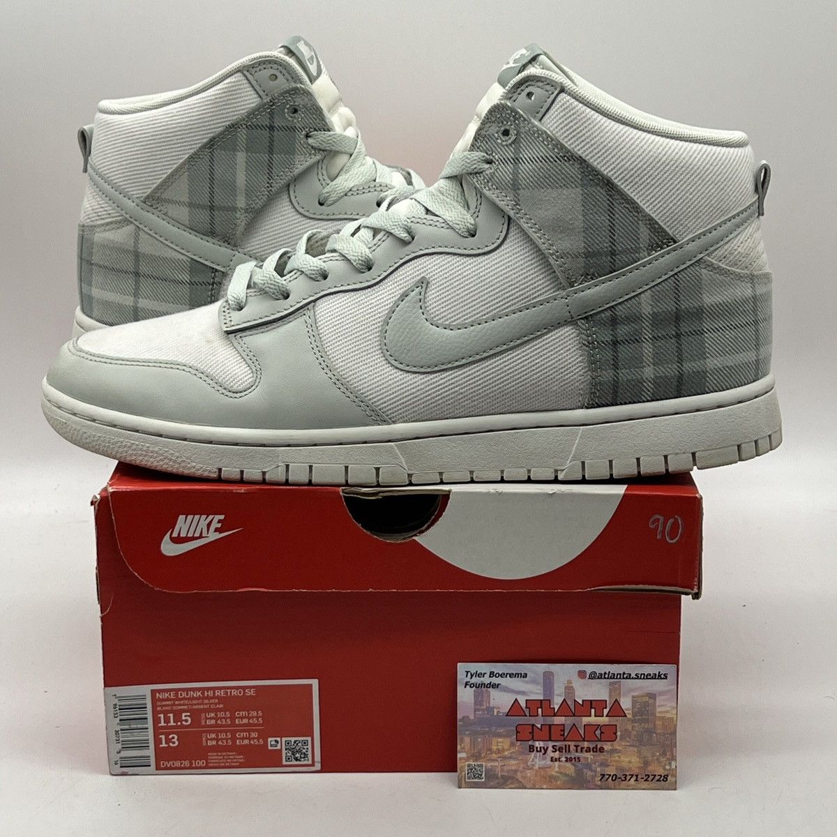 Nike Dunk high mint plaid