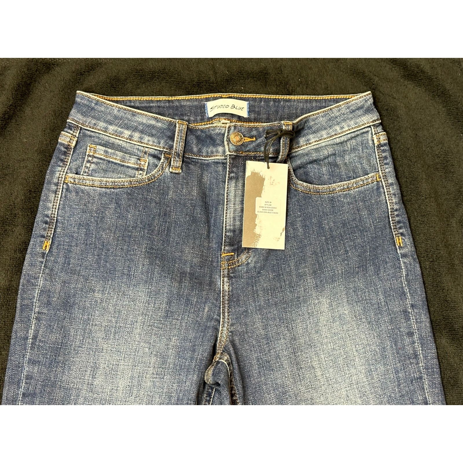 Other Studio Blue Straight Jeans Clean Double Vision 29 Size 29" - 7 Thumbnail