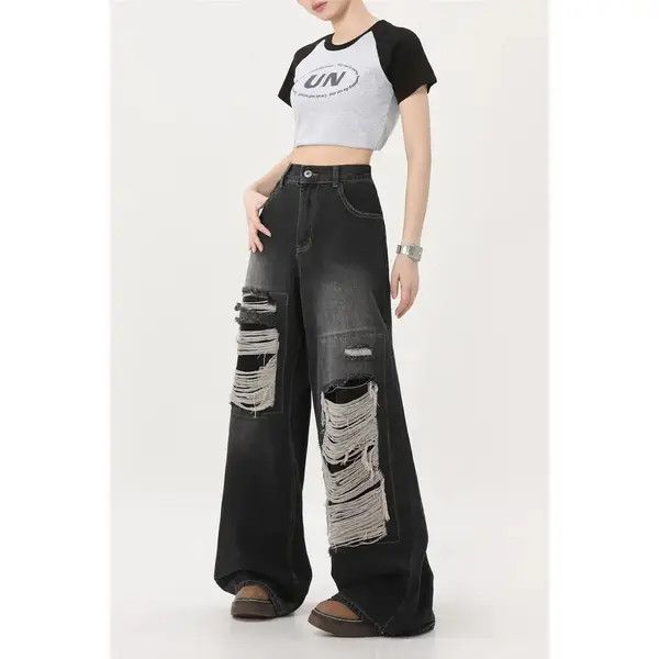 Jean Gothic Black Jeans High Waist Size US 32 / EU 48 - 4 Thumbnail