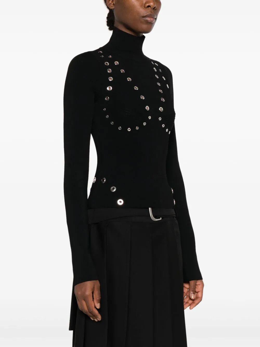 Off-White o1y1225 Turtleneck Sweater in Black Size XS / US 0-2 / IT 36-38 - 3 Thumbnail