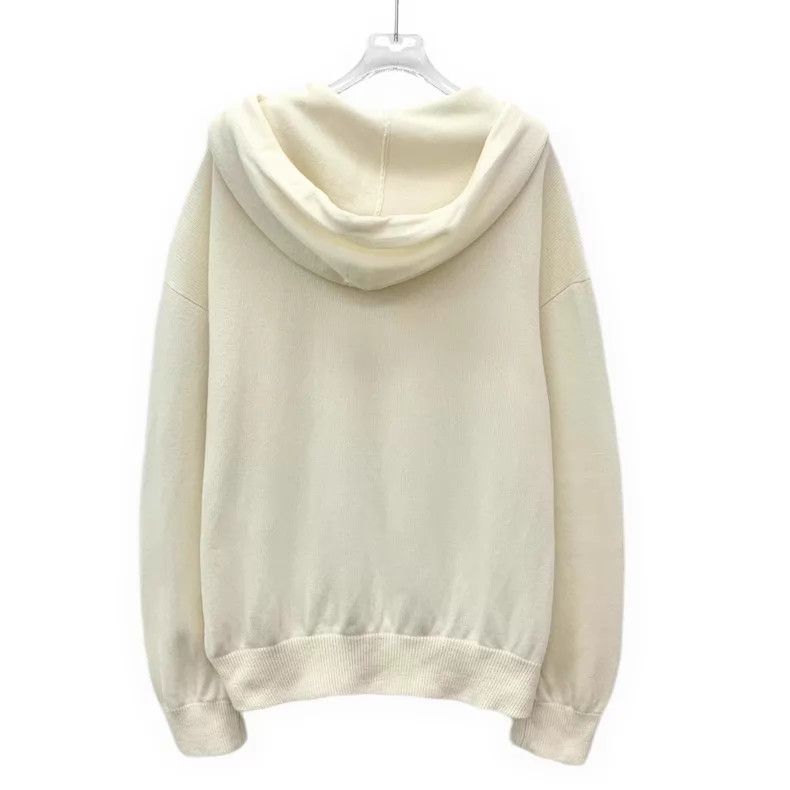 Chanel Chanel Cruise Series Beige Letter Inlaid Cashmere Hooded D Size L / US 10 / IT 46 - 2 Thumbnail