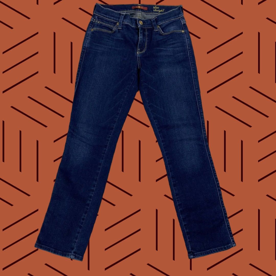 7 For All Mankind 7 For All Mankind Jeans Women 24 Blue Straight Denim Slim 5-Pocket Austyn Modern Classic Womens Size 42" / US 20 - 1 Thumbnail