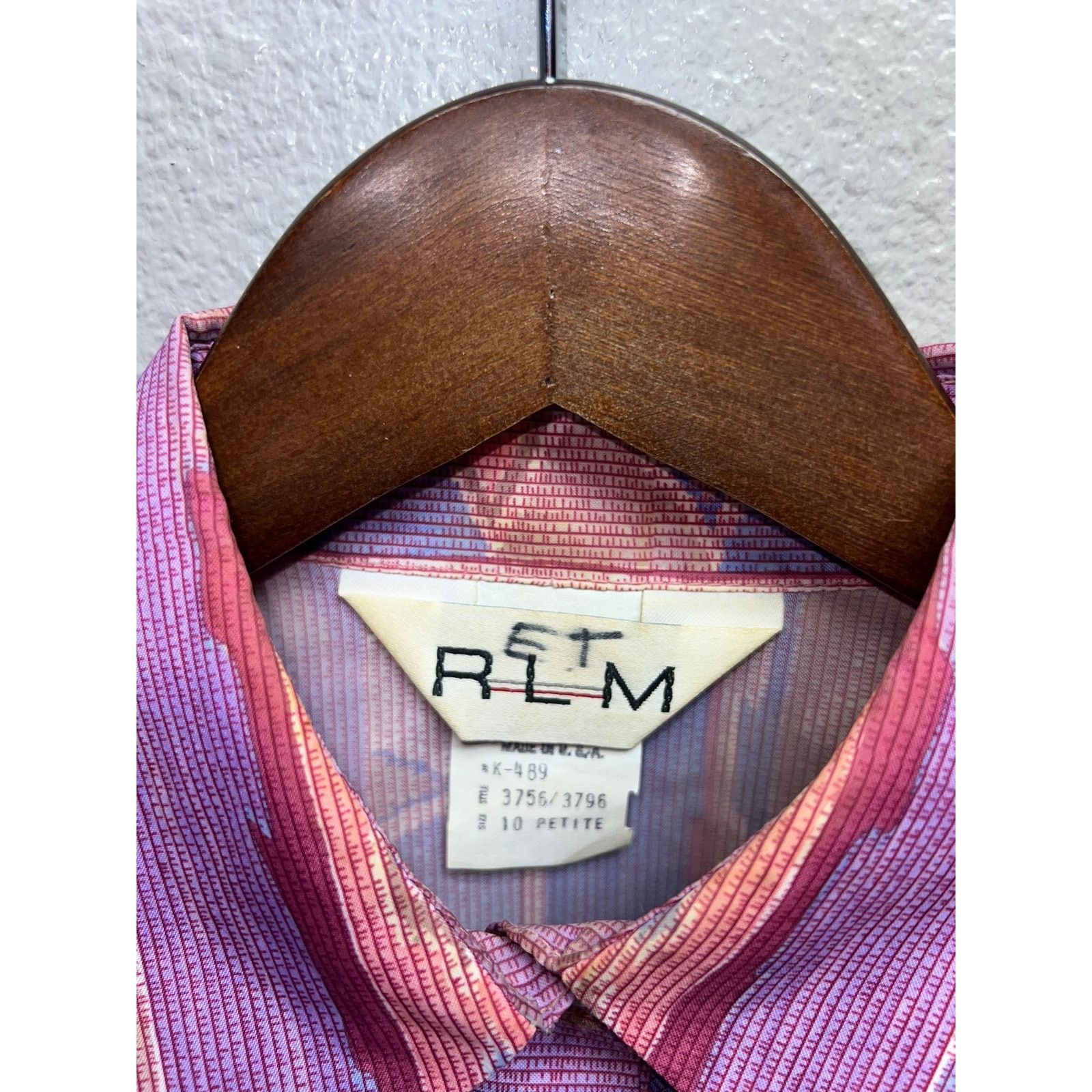 Vintage Womens Button Up Shirt RLM Petite Long Sleeve Purple Pink 10 Size L / US 10 / IT 46 - 6 Thumbnail