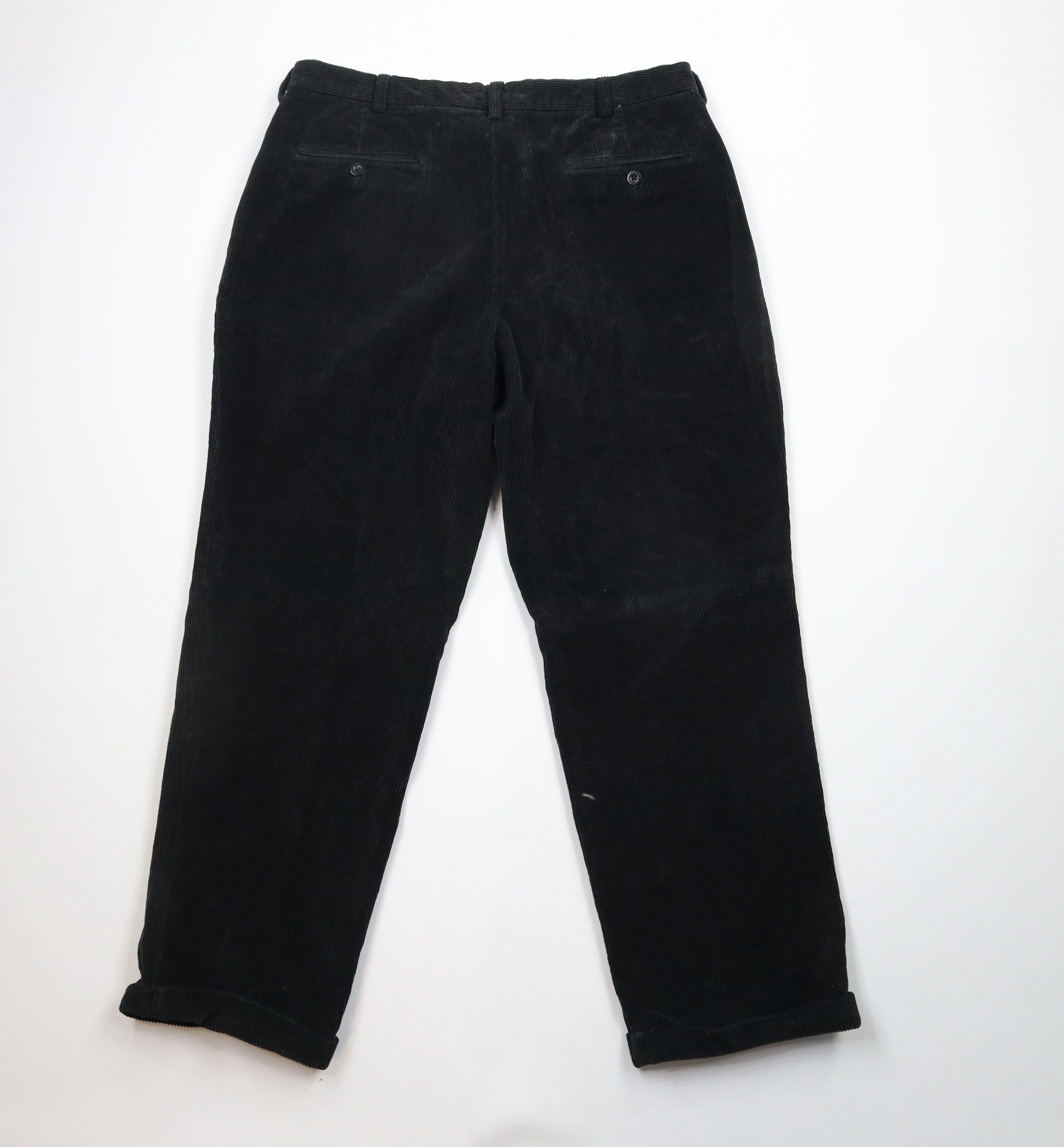 Brooks Brothers × Vintage Vintage 90s Brooks Brothers Wide Leg Corduroy Pants Black Size US 38 / EU 54 - 7 Thumbnail