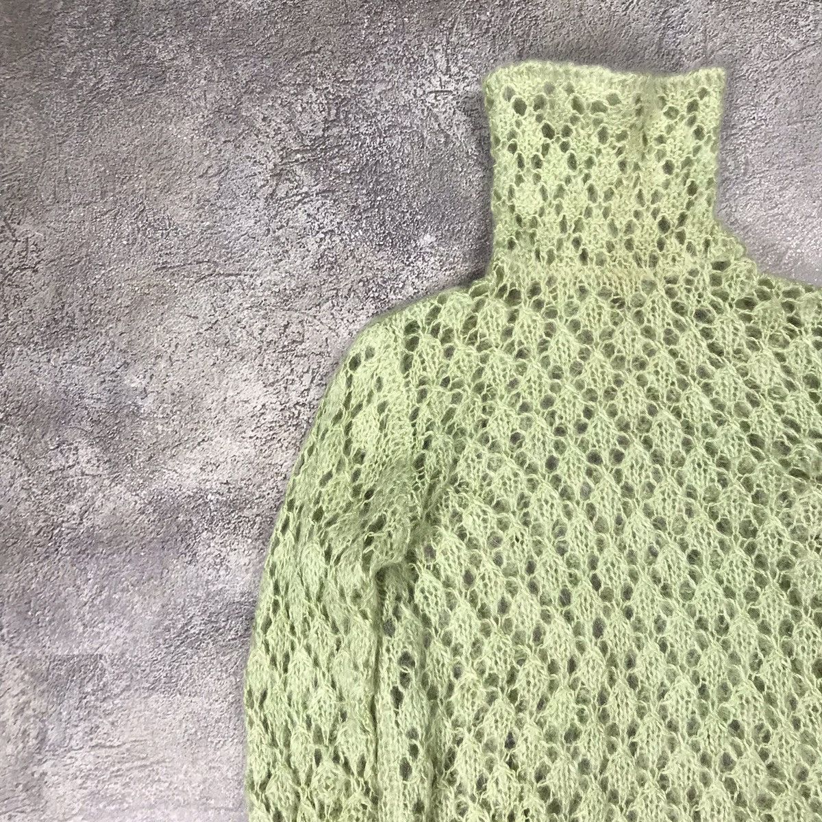 Vintage Vintage Y2K Oversized Knit Sweater Textured Pastel Green Gru Size S / US 4 / IT 40 - 5 Thumbnail