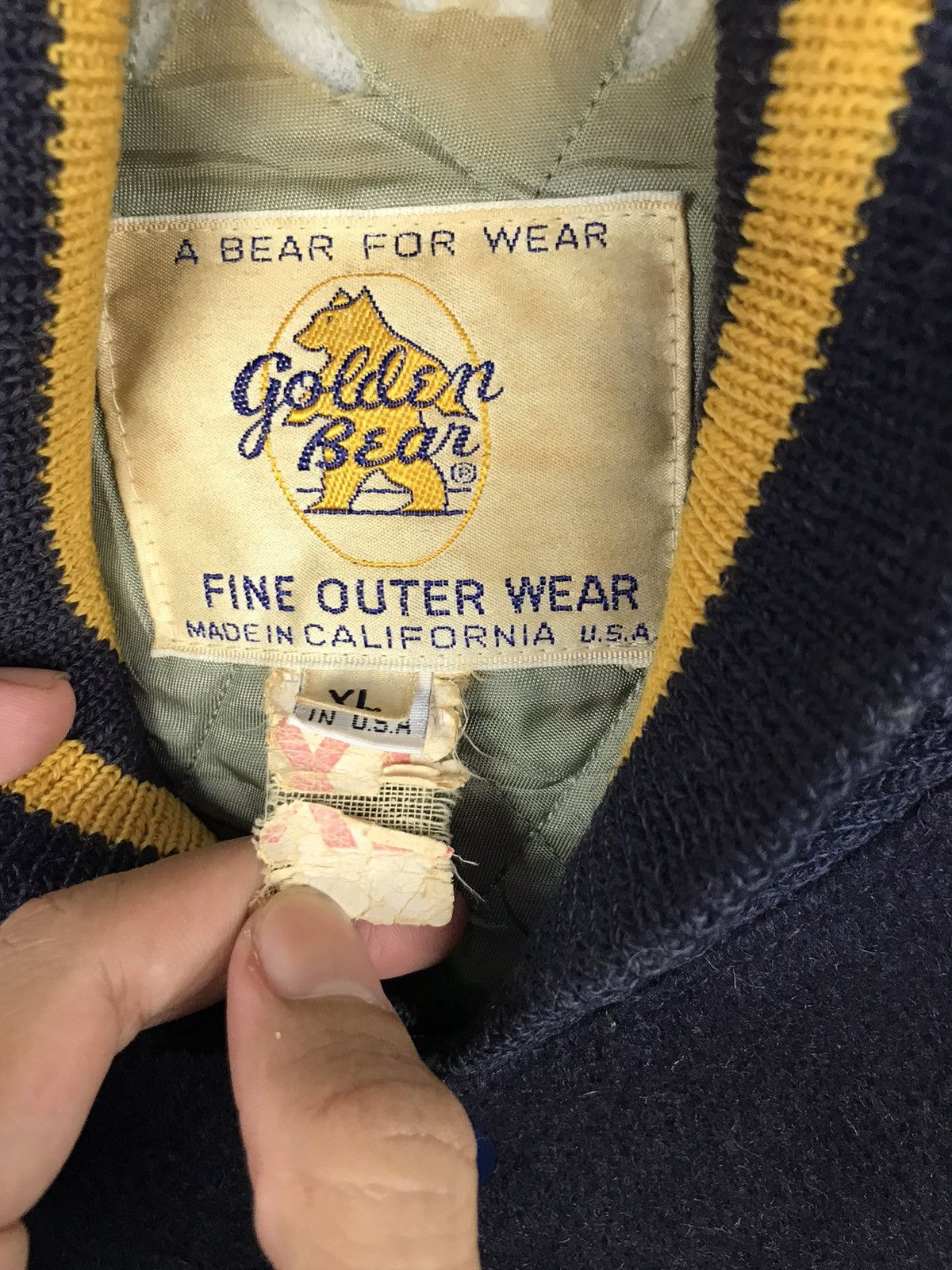 Golden Bear × Vintage Golden Bear Vintage Varsity Jacket Plain Design Size US XL / EU 56 / 4 - 3 Thumbnail