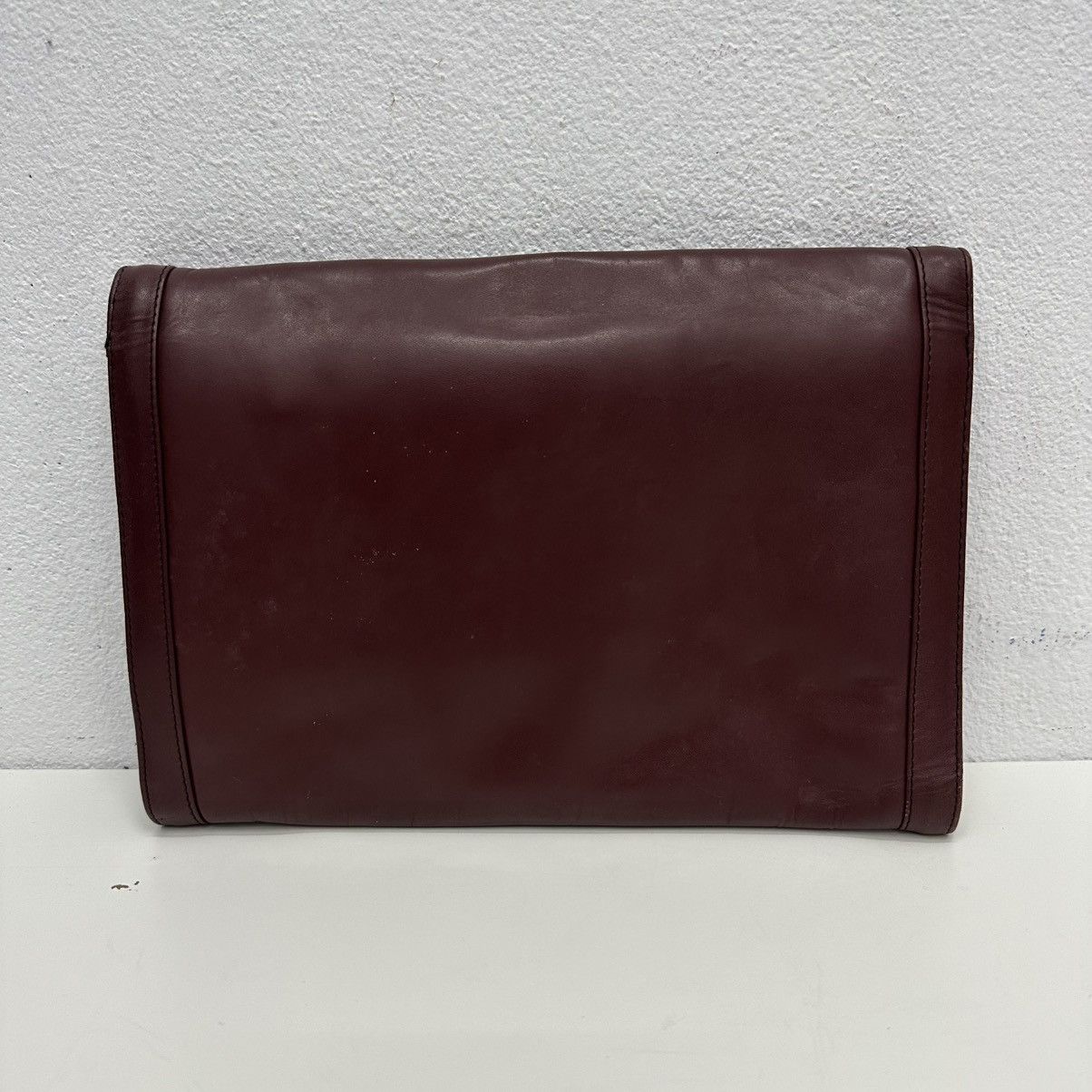 Cartier ‼️YES‼️ AUTHENTIC MUST DE CARTIER BURGUNDY LEATHER CLUTCH BAG Size ONE SIZE - 4 Thumbnail