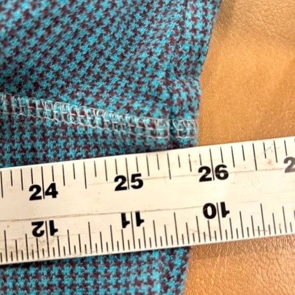 Vintage Woolrich Womens Pullover Top Long Sleeve Mock Neck Teal Houndstooth Size XXL Size XXL / US 16-18 / IT 52-54 - 6 Thumbnail