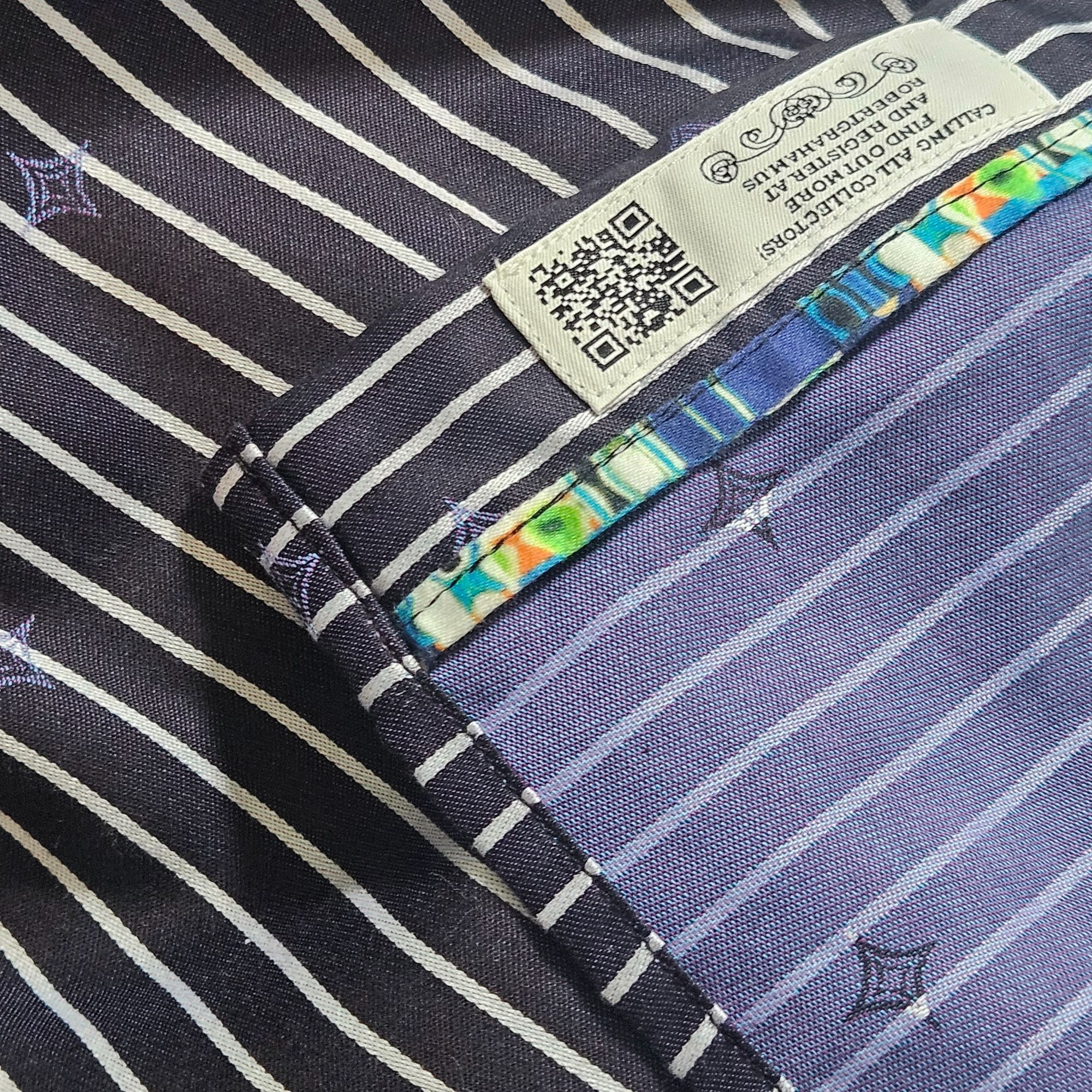 Robert Graham Robert Graham Men's Pinstripe Dress Shirt Black 2XL Quiet Lu Size US XXL / EU 58 / 5 - 13 Thumbnail