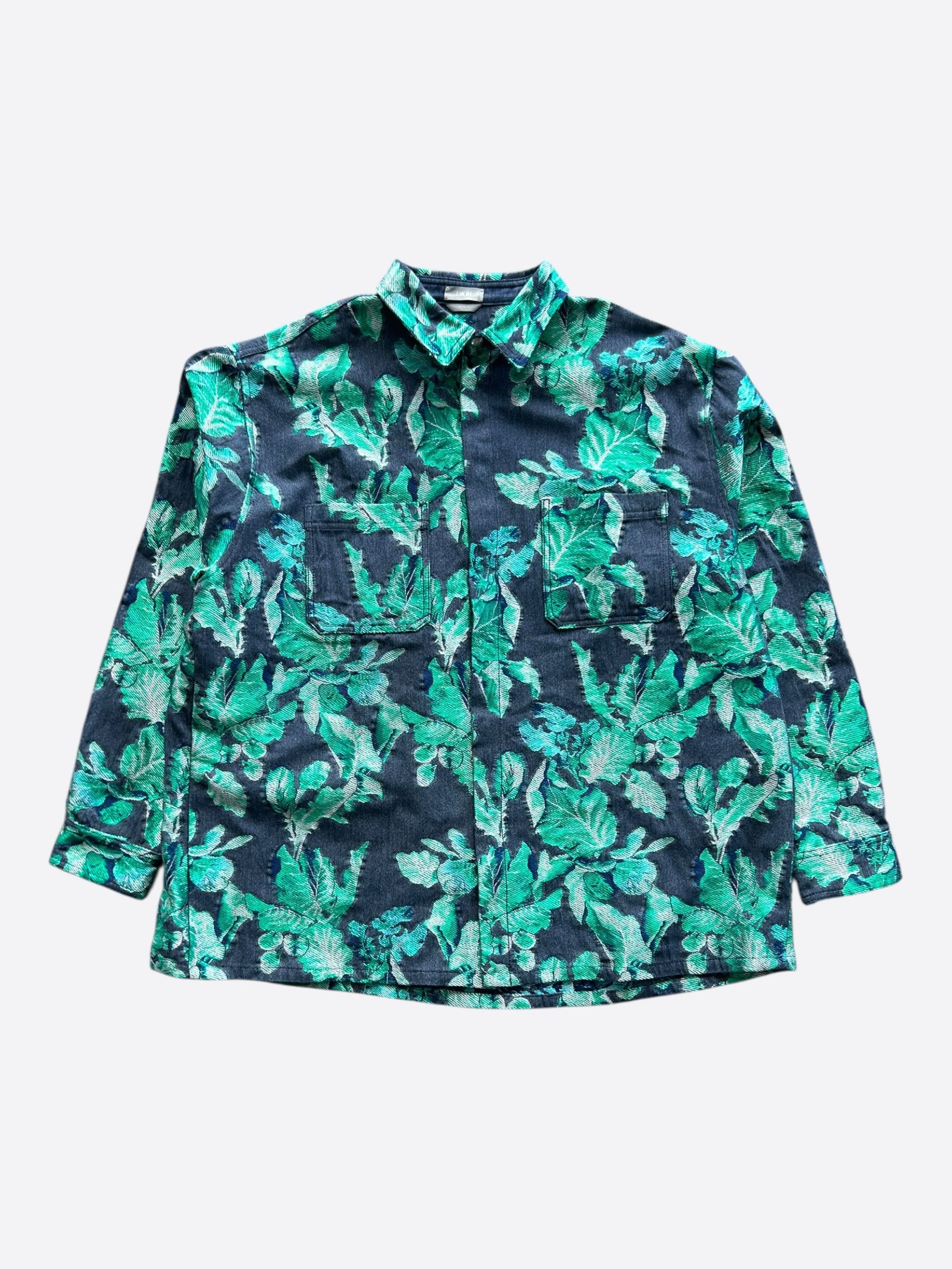 Dior Dior Denim Tears Blue & Green Leaf Button Up Shirt Size US XXL / EU 58 / 5 - 1 Thumbnail