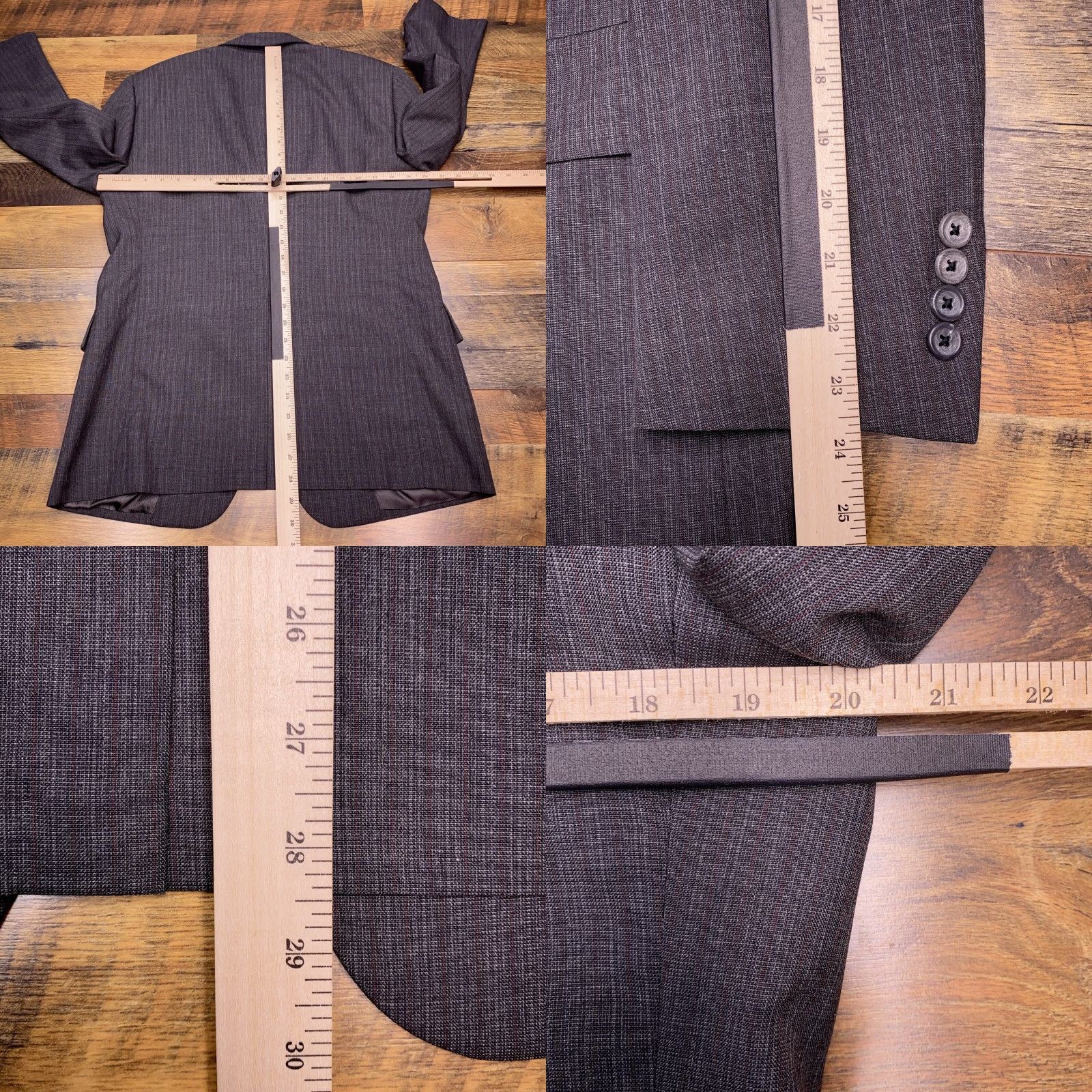 Hart Schaffner Marx Hart Schaffner Marx Suit 40R Gray Striped Wool 2 Piece USA 2 Piece Mens Jacket Pants 40 Waist 35 Inseam Regular Modern Classic Vintage N/A Size 40R - 9 Thumbnail