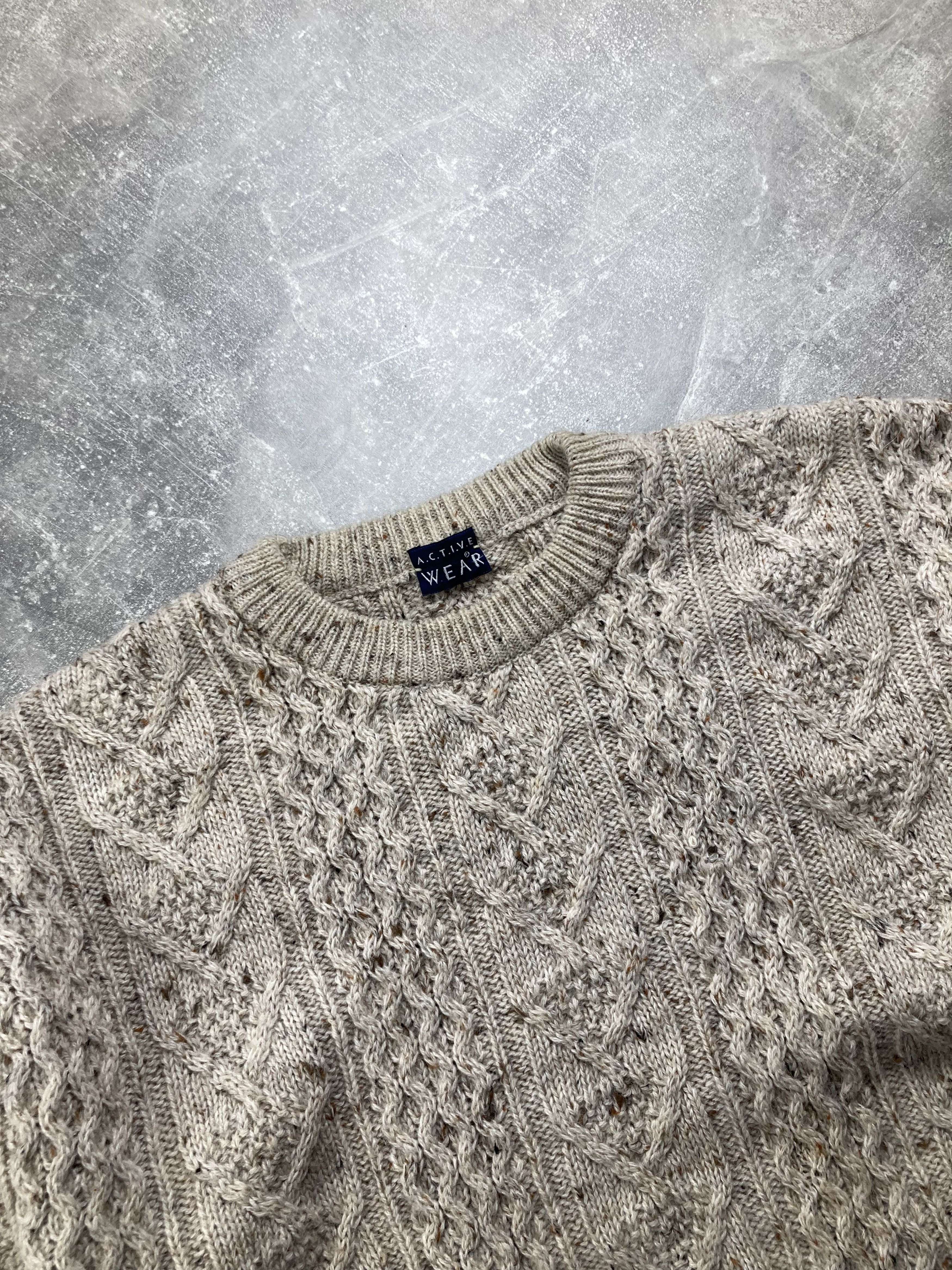 Vintage Vintage Irish Wool hand knitted beige aran sweater italy Size US L / EU 52-54 / 3 - 3 Thumbnail