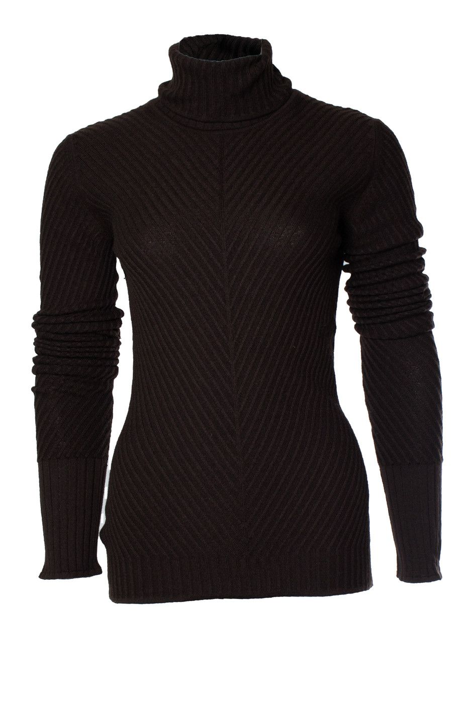 Hermes Hermes, ribbed brown turtleneck Size L / US 10 / IT 46 - 1 Thumbnail