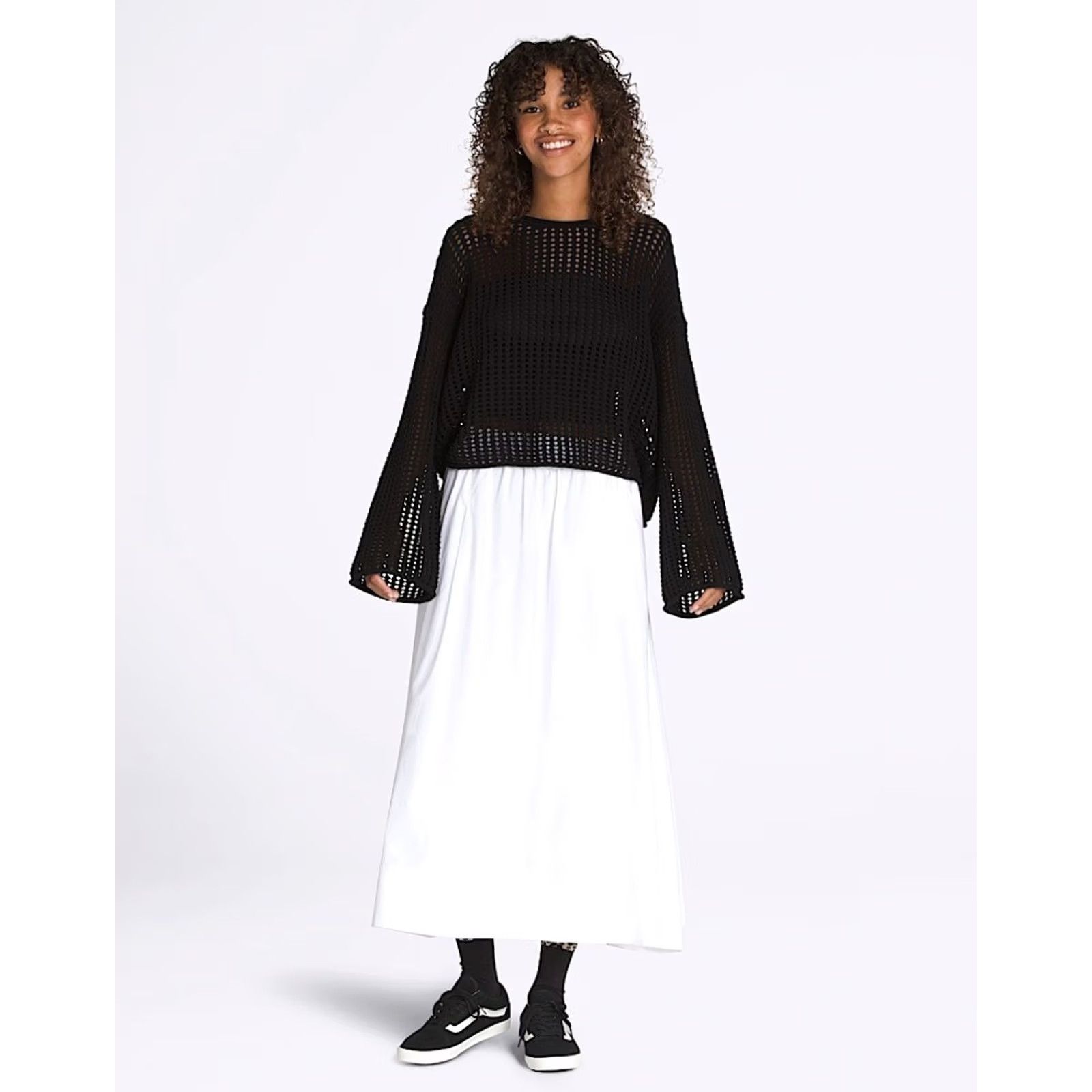 Vans Brand New Womens Vans Mila Open Knit Crop Crew Sweater Black Size Small Size S / US 4 / IT 40 - 4 Thumbnail