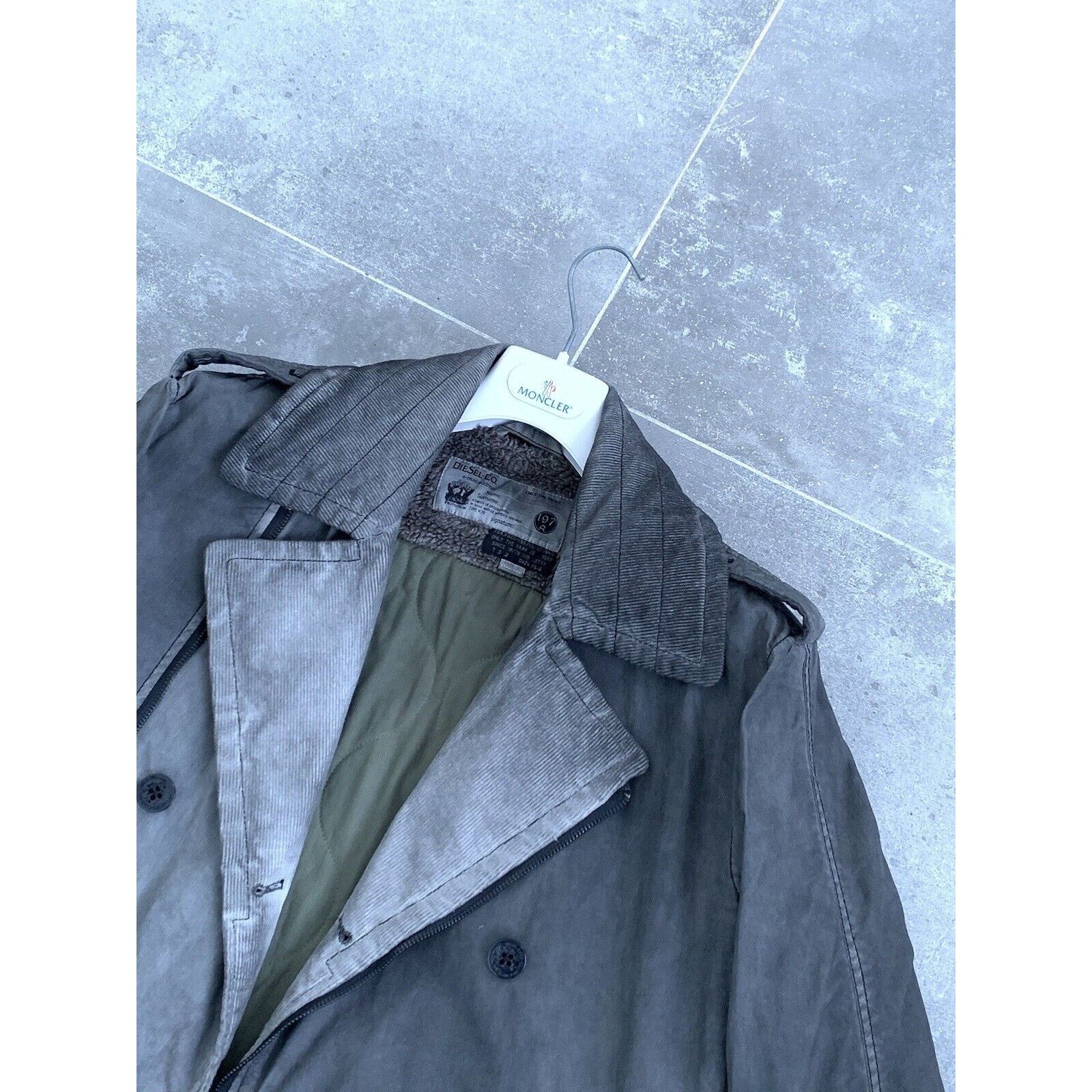 Diesel Mens DIESEL Garment DYED Pea Coat Corduroy Jacket L EU 50 52 Size US L / EU 52-54 / 3 - 11 Thumbnail