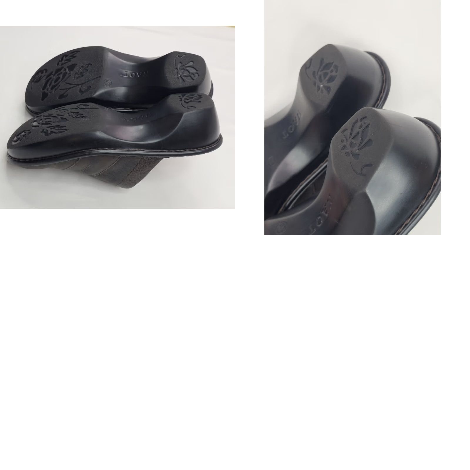 Vintage NAOT Leather Mule Wedge Slides Women EU 38 US 7 Brown Closed Toe Slip On Sandal Clogs Vintage No Size US 7 / IT 37 - 9 Thumbnail