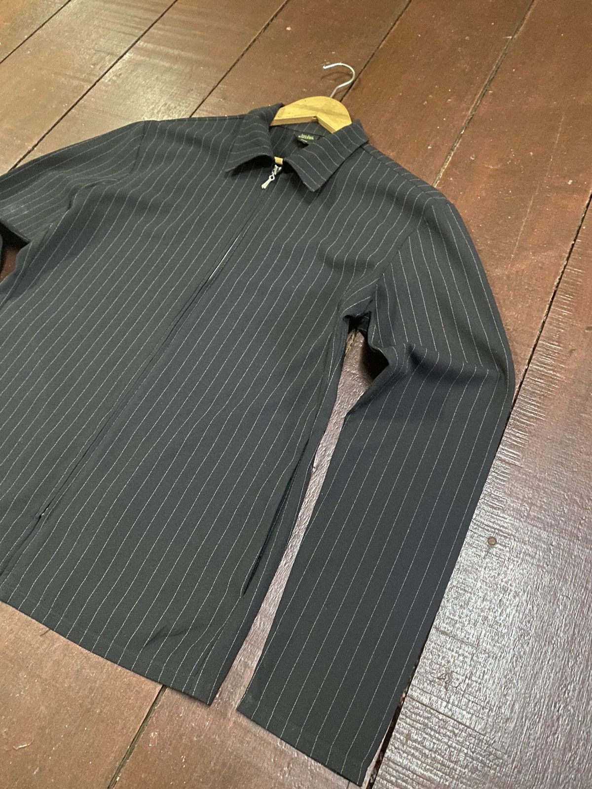 Jean Paul Gaultier Jeans Paul Gaultier Slim Black Striped Zip Seersucker Suit. Size L / US 10 / IT 46 - 4 Thumbnail