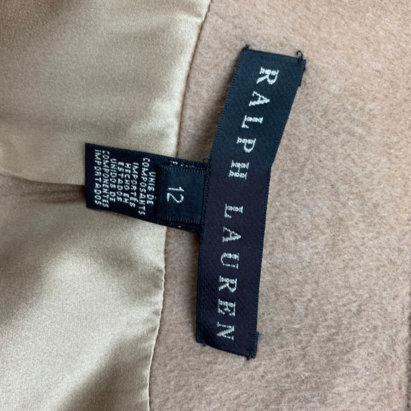Ralph Lauren 12 Camel Baby Camel Hair Biker Skirt Suit Size 34" / US 12 / IT 48 - 7 Thumbnail
